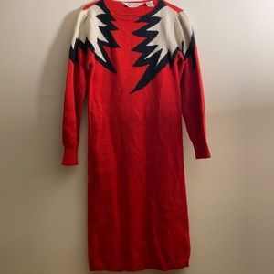 Vintage red sweater dress, size 4